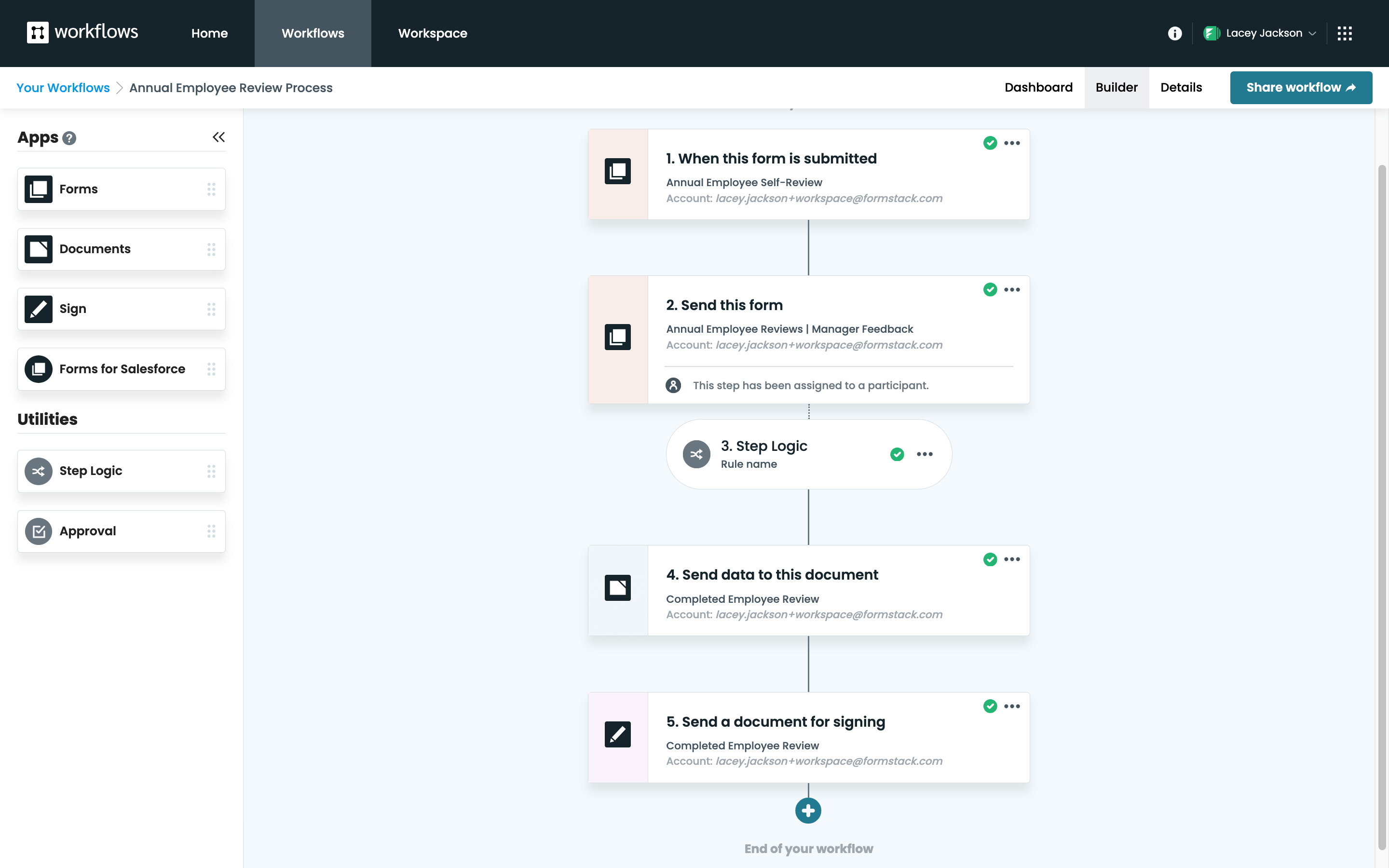 Workflows DragandDrop Workflow Builder Formstack